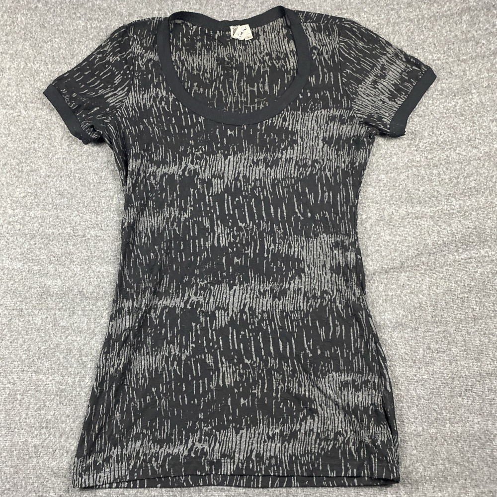 BKE Buckle Shirt Womens Y2K Fairy Grunge Whimsigoth Black Heathered Top